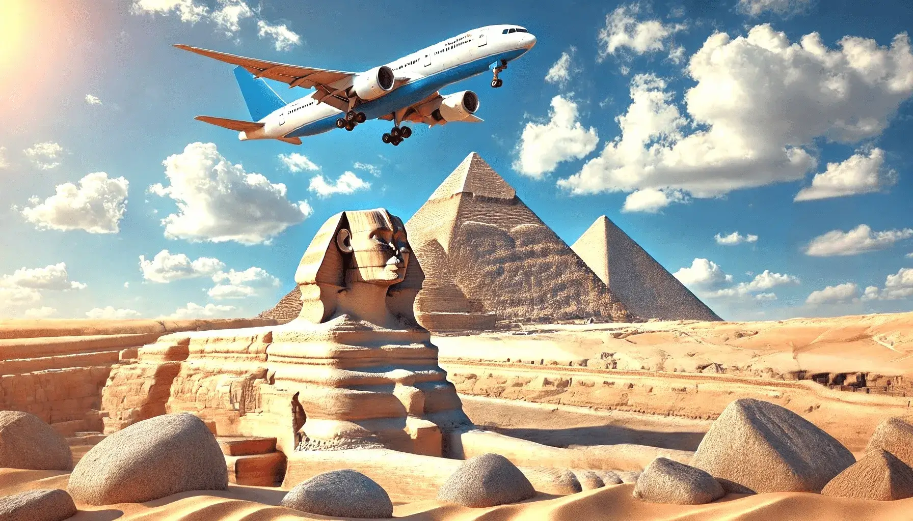Cairo by Plane from Hurghada with Giza Pyramids, Sphinx and Egyptian Museum