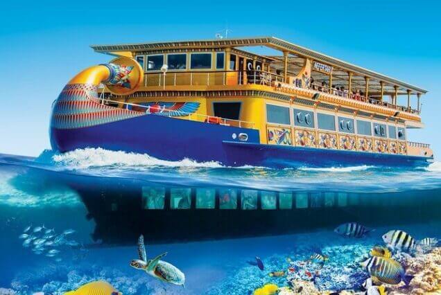 Nefertari Boat Tour in Hurghada with Underwater Viewing, Red Sea Coral Reefs and Marine Life Experience