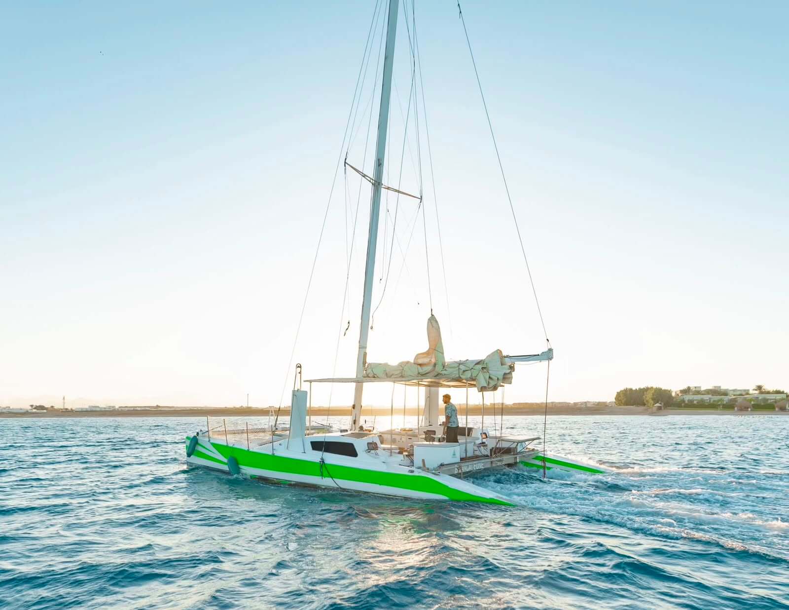 Luxury Catamaran Cruise in Hurghada with Red Sea Snorkeling, Sailing and Panoramic Sea Views